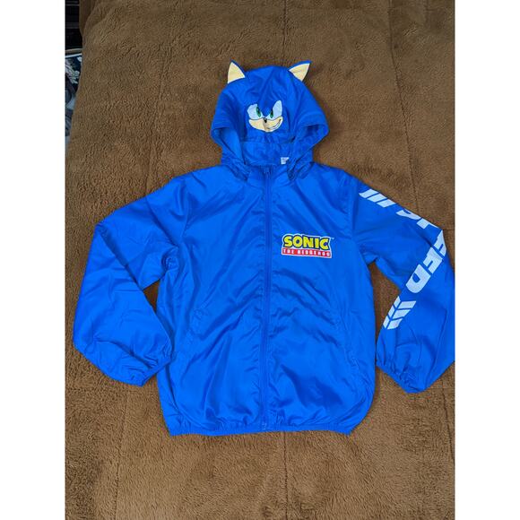 Sonic the Hedgehog Kids Windbreaker Jacket Size 8-10Y H&M Blue Zip-Up - Picture 6 of 8